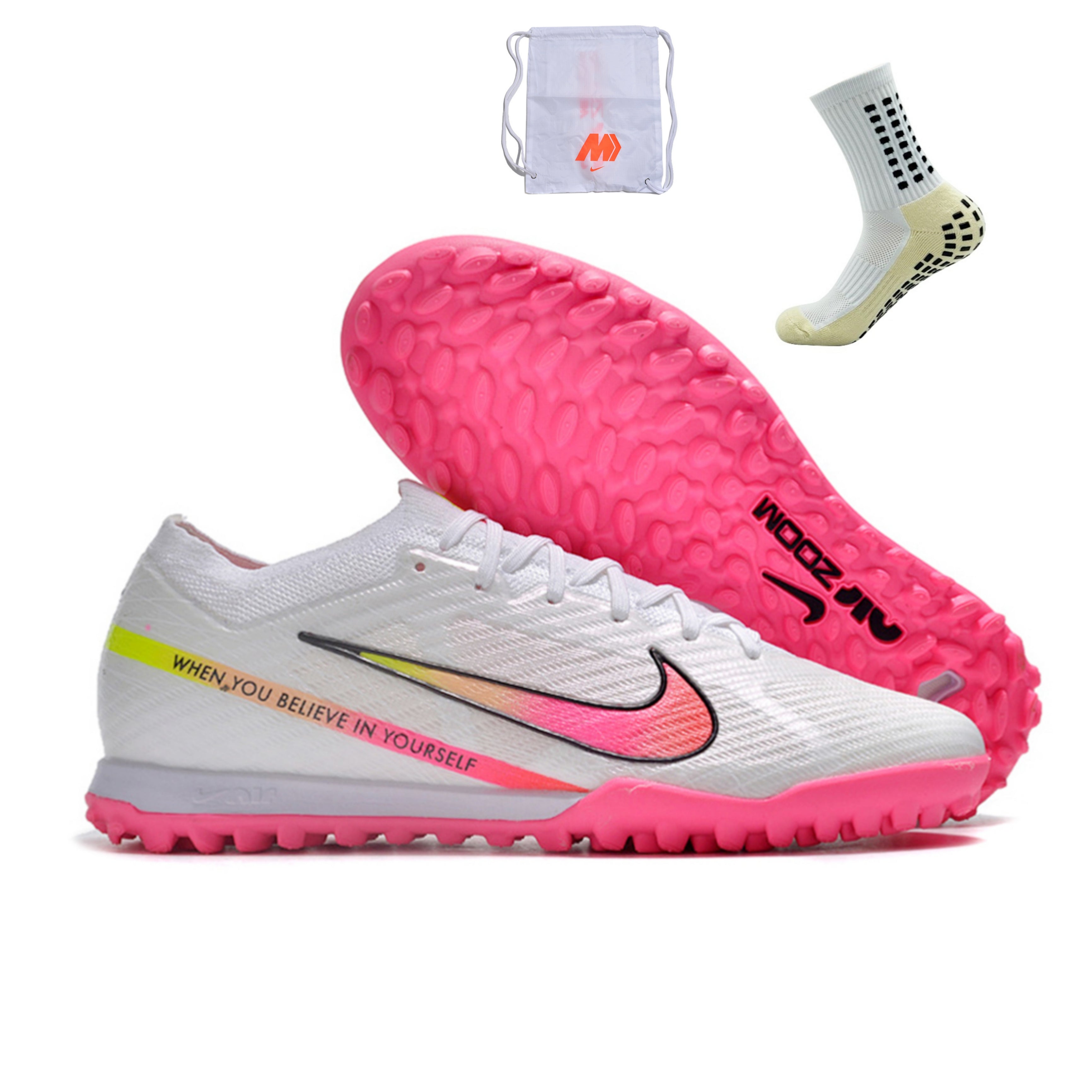 Nike Mercurial Air Zoom Vapor 15 Elite Society - Branco Rosa ...