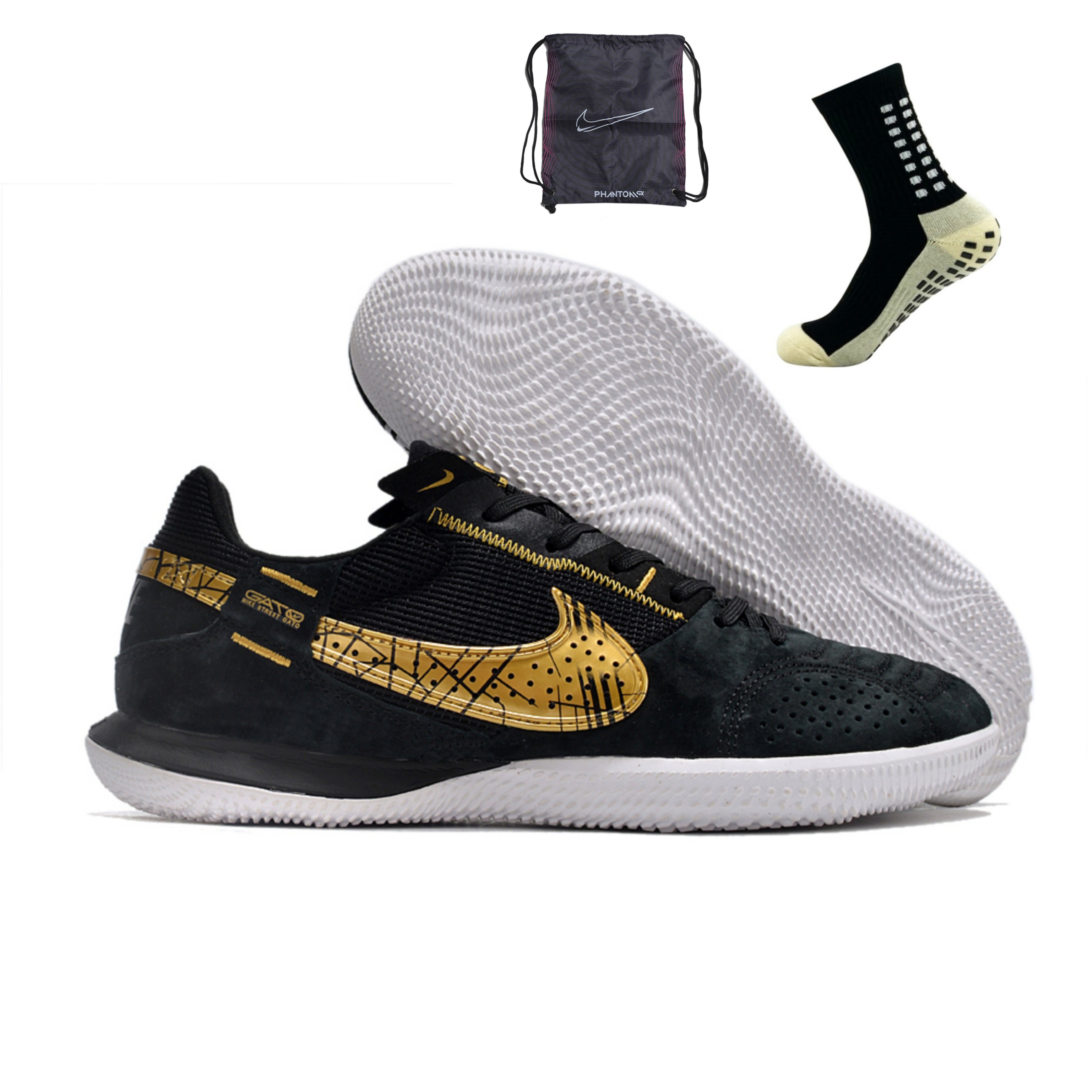 Nike Street Gato Futsal - Preto Dourado – Acstorechuteiras