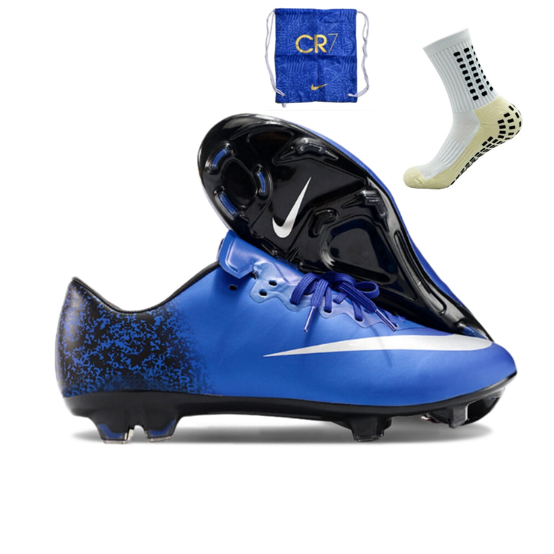 Chuteira Campo Nike Retrô Mercurial Vapor 10 FG Azul e