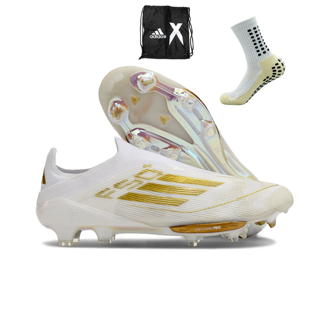 Adidas F50 Elite + FG - Branco Dourado – Acstorechuteiras