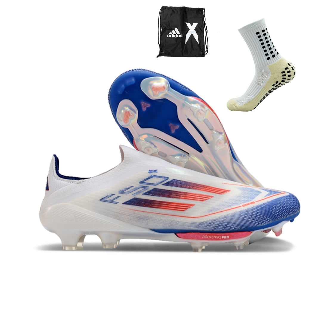 Adidas F50 Elite + FG - Branco Azul – Acstorechuteiras