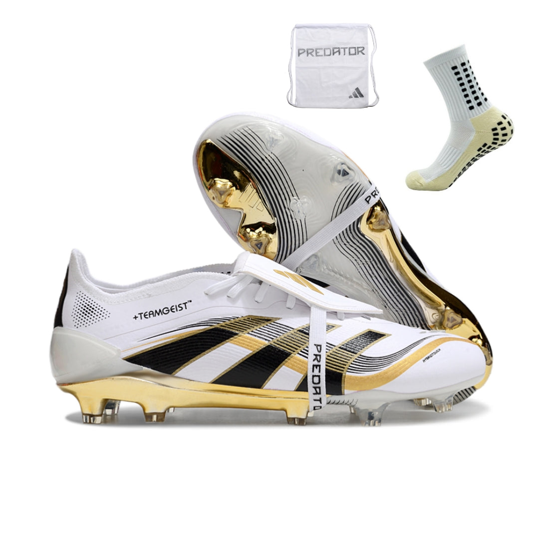 Adidas Predator 25 Elite Tongue FG - Branco Dourado – Acstorechuteiras