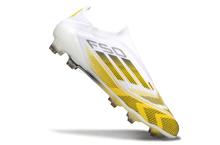 Carregar imagem no visualizador da galeria, Adidas F50 Elite Laceless FG - Branco Dourado
