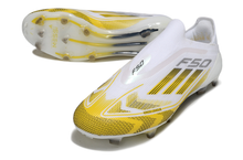 Carregar imagem no visualizador da galeria, Adidas F50 Elite Laceless FG - Branco Dourado
