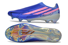 Carregar imagem no visualizador da galeria, Adidas F50 Elite Hyperfast Laceless FG - Azul Rosa
