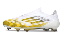 Carregar imagem no visualizador da galeria, Adidas F50 Elite Laceless FG - Branco Dourado
