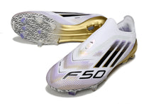 Carregar imagem no visualizador da galeria, Adidas F50 Elite Laceless FG - Branco Dourado

