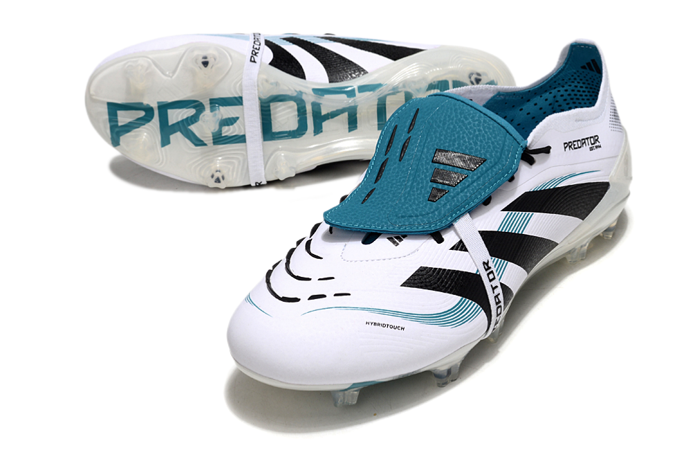 Adidas Predator 25 Elite Tongue FG - Branco e Azul – Acstorechuteiras