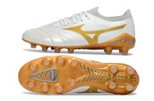 Carregar imagem no visualizador da galeria, Mizuno Morelia Neo IV Made In Japan FG - Branco Dourado
