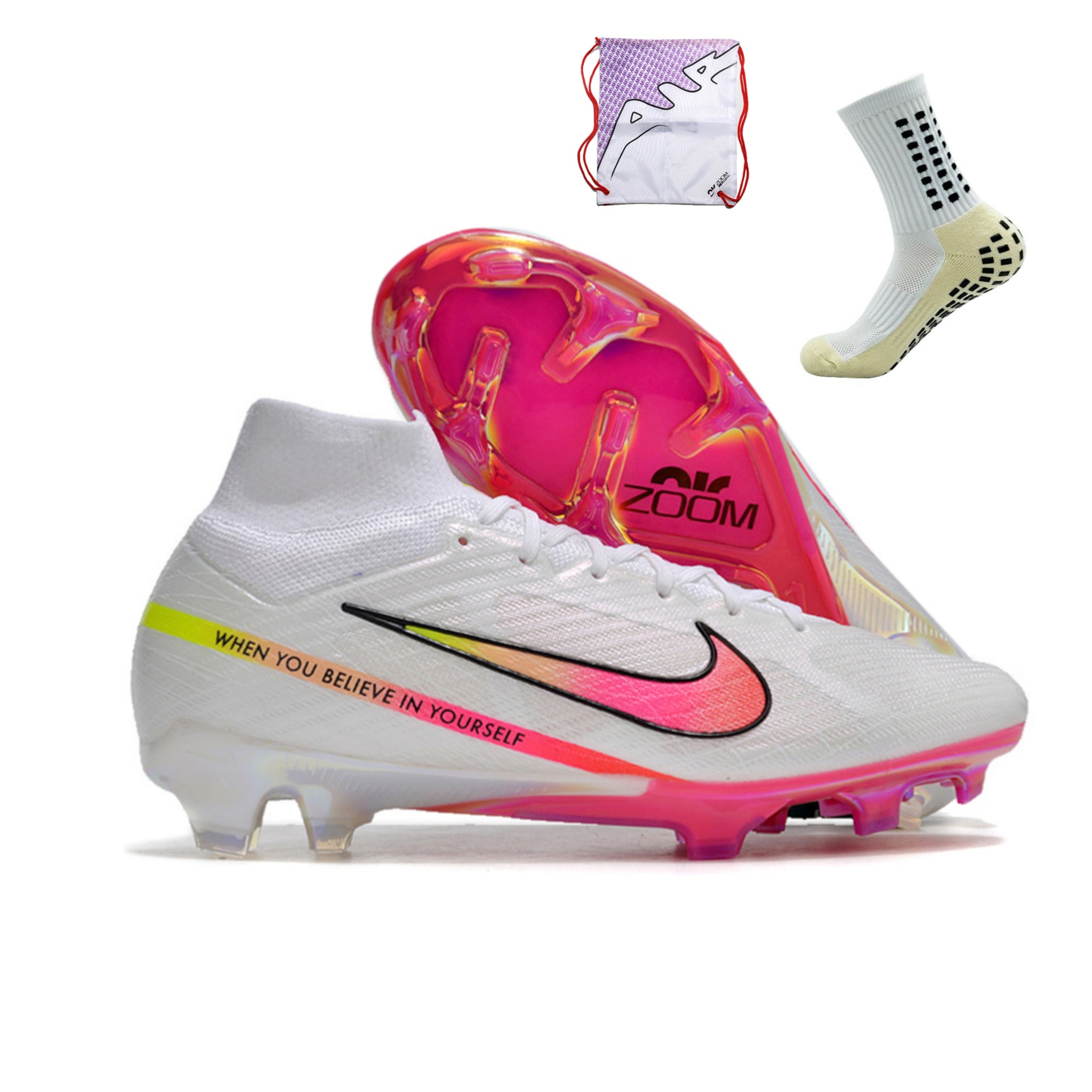 Nike Air Zoom Superfly 9 FG Elite - Branco Rosa – Acstorechuteiras