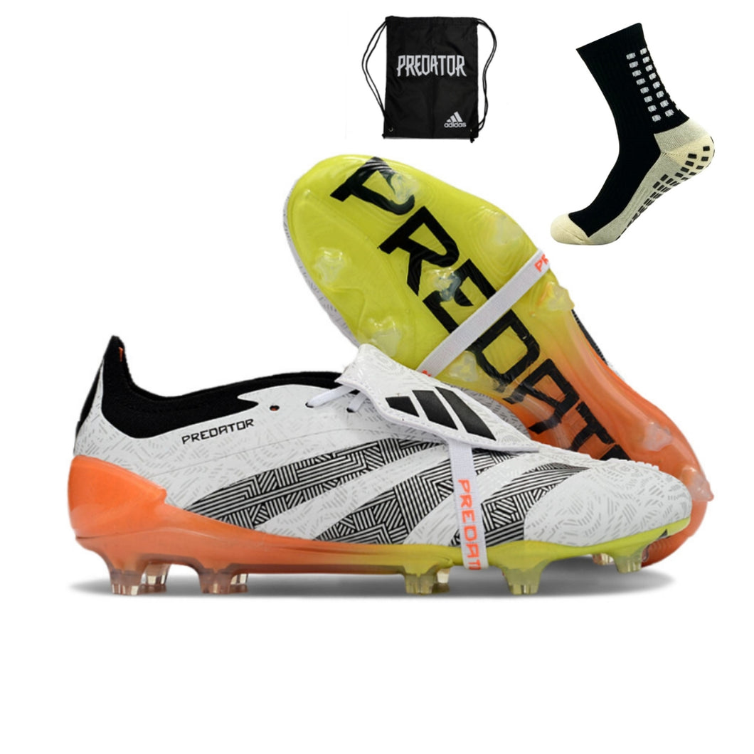 Adidas Predator Elite Tongue FG - Branco Laranja Amarelo