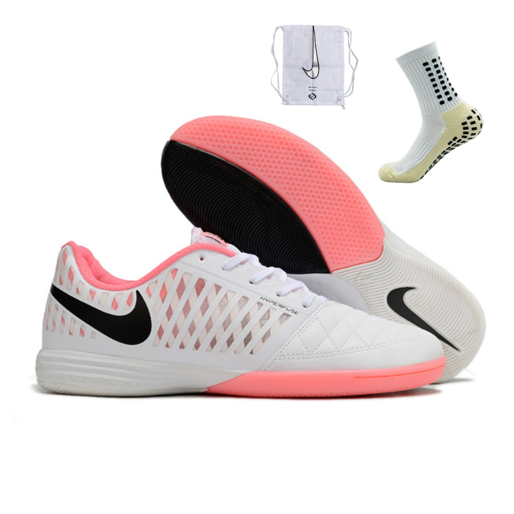 Nike Feminina Lunar Gato II Futsal - Branco/Rosa