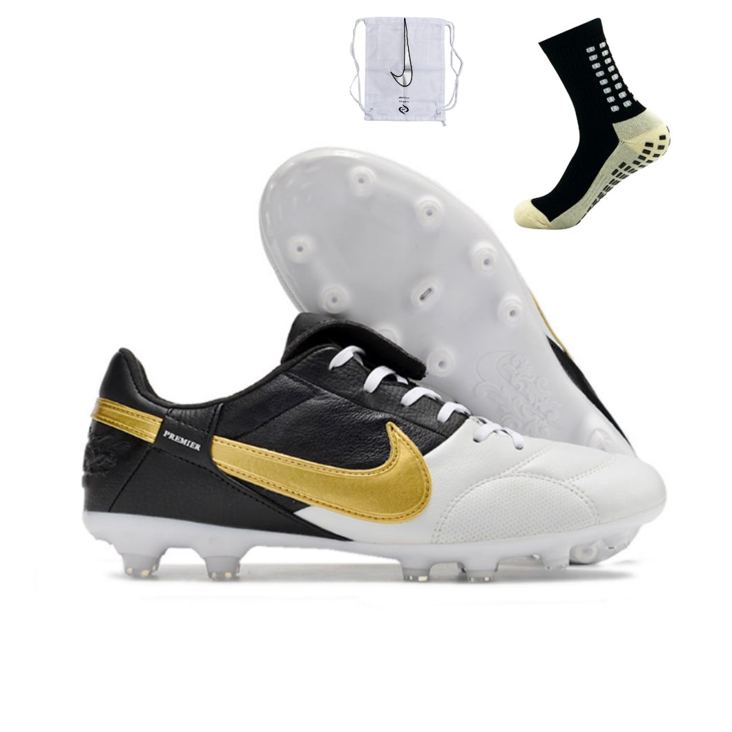 Nike Premier 3 FG Elite - Preto Branco Dourado
