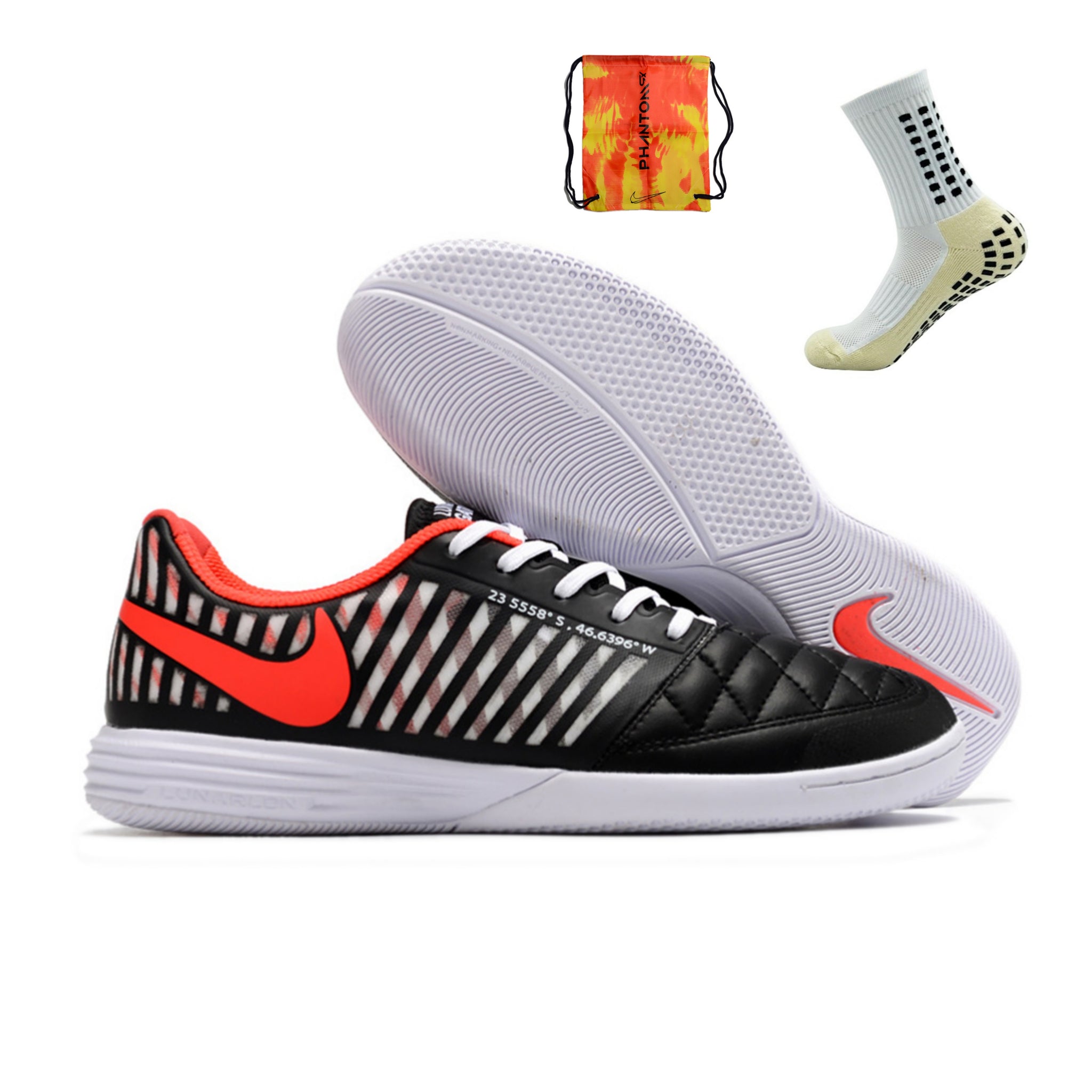 Nike Lunar Gato II Futsal - Preto Vermelho – Acstorechuteiras