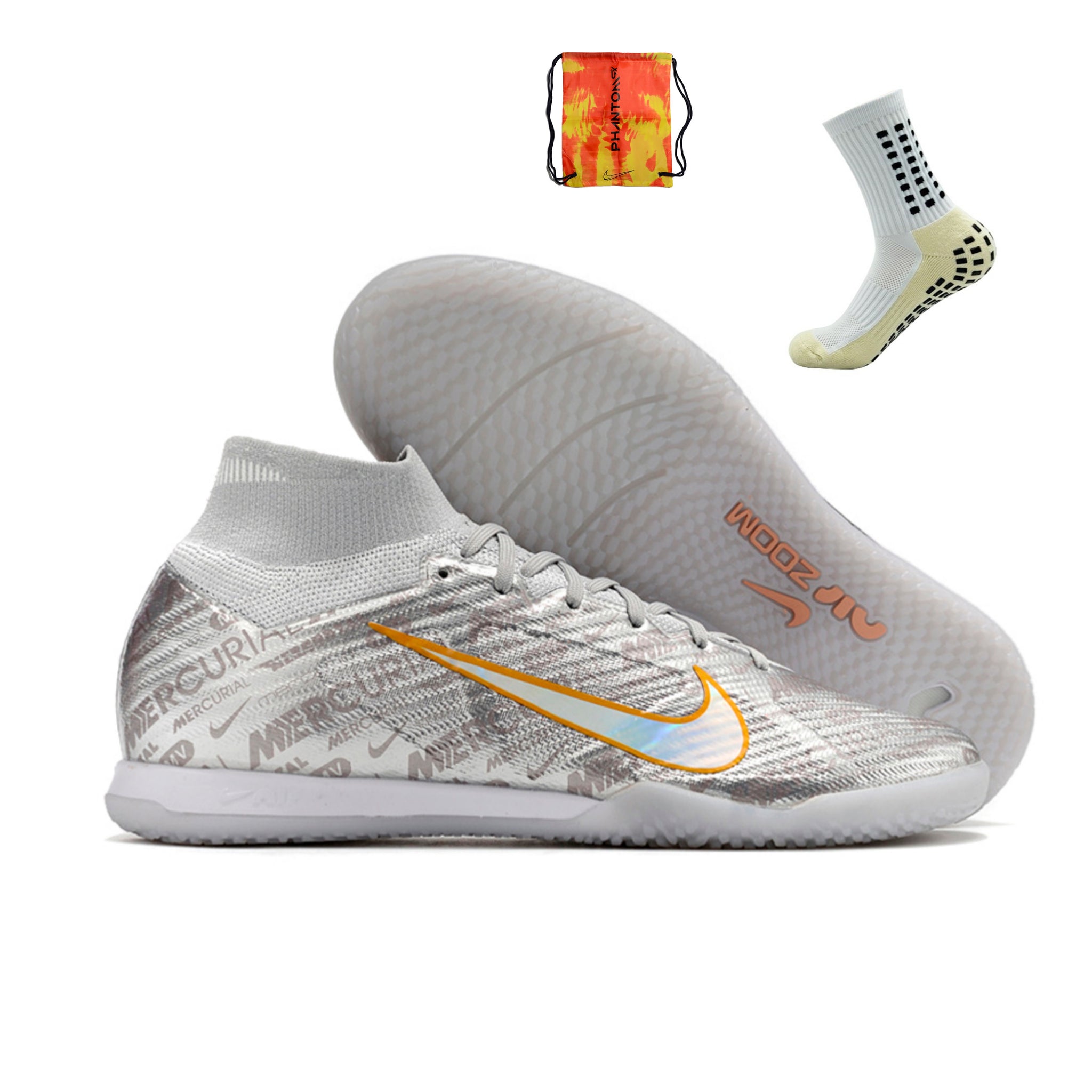 Nike zoom mercurial superfly 9 25周年 Nike Air Zoom Mercurial Superfly 9 Elite Futsal - 25 Anos Prata