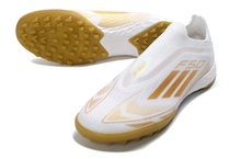 Carregar imagem no visualizador da galeria, Adidas F50 Elite Laceless Society - Branco Dourado

