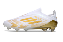 Carregar imagem no visualizador da galeria, Adidas F50 Elite Laceless FG - Branco Dourado
