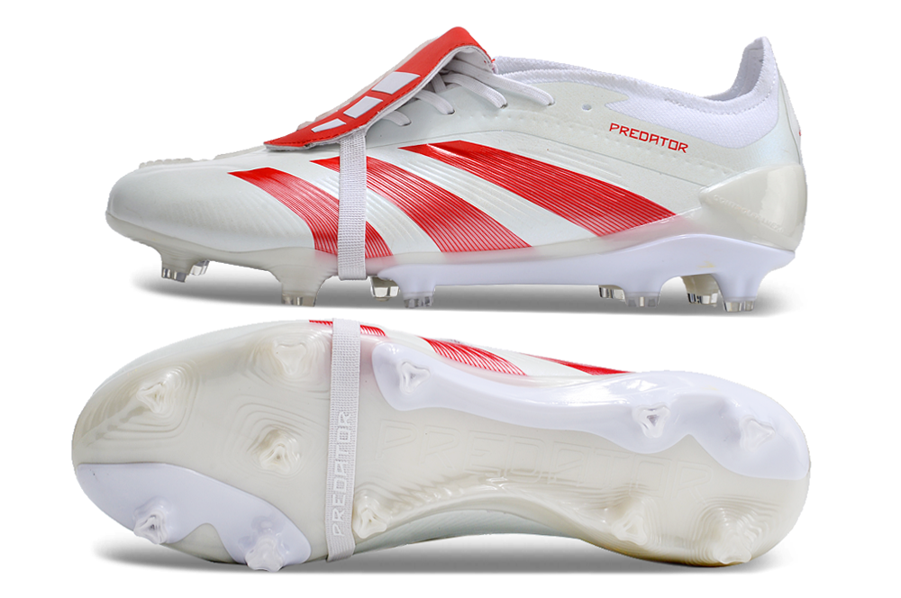Adidas Predator Elite Tongue FG - Branco Vermelho – Acstorechuteiras