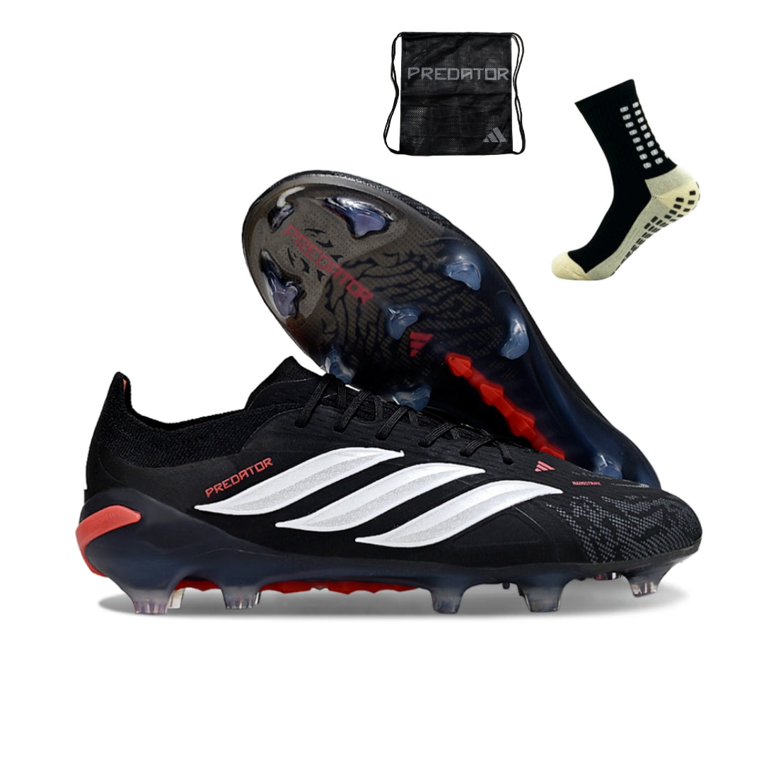 Adidas Predator 26 Elite FG - Preto Vermelho – Acstorechuteiras