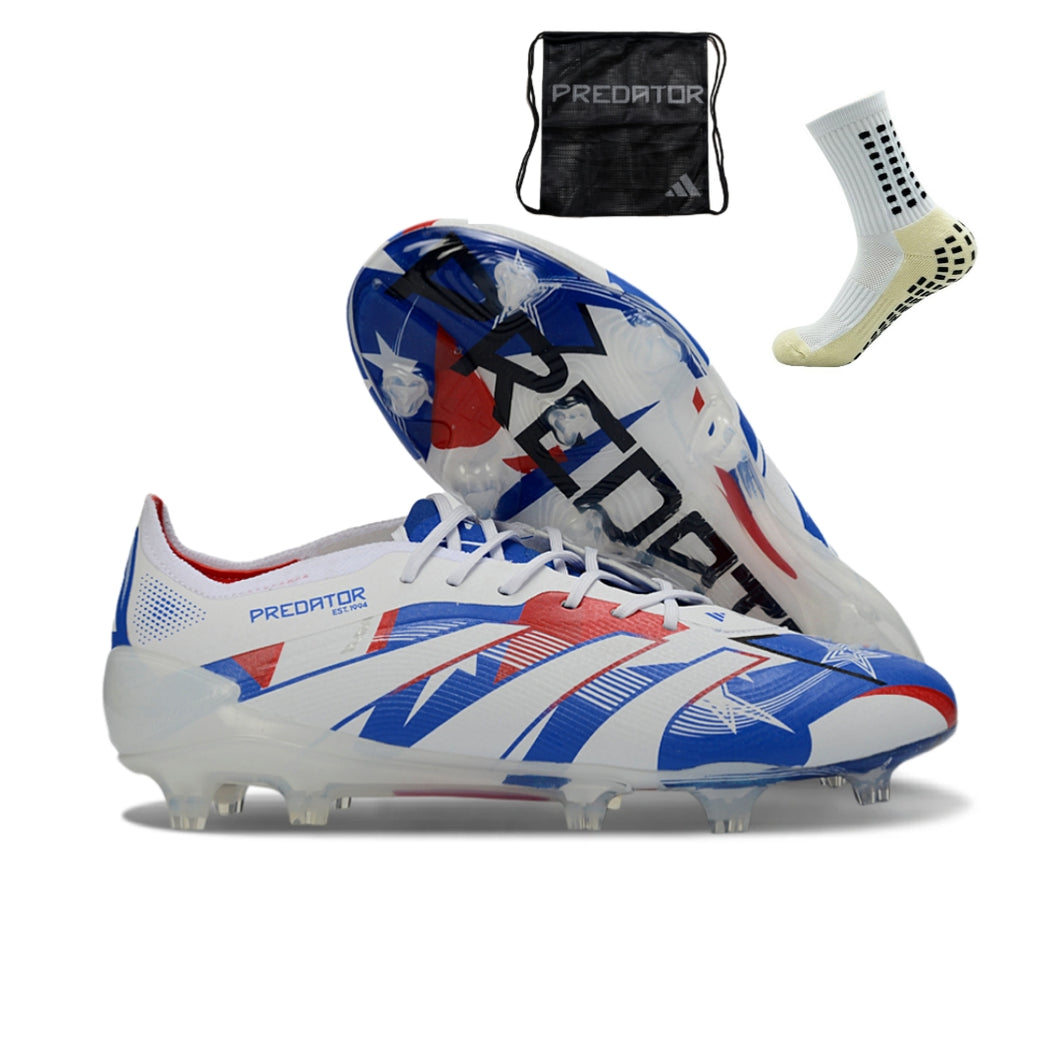 Adidas Predator 25 Elite FG - Branco Azul