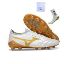 Carregar imagem no visualizador da galeria, Mizuno Morelia Neo IV Made In Japan FG - Branco Dourado
