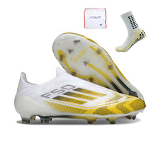 Carregar imagem no visualizador da galeria, Adidas F50 Elite Laceless FG - Branco Dourado
