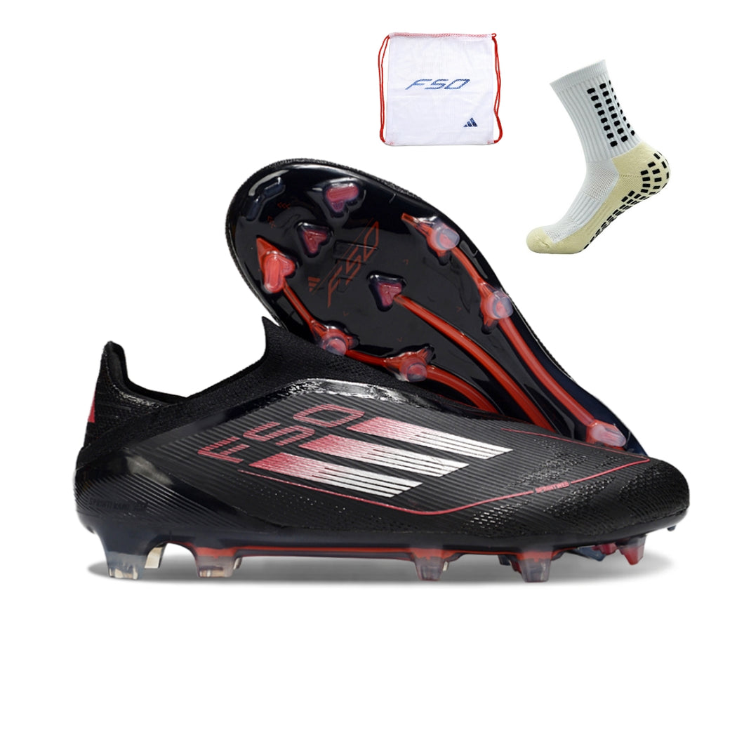 Adidas F50 Elite Laceless FG - Black Red