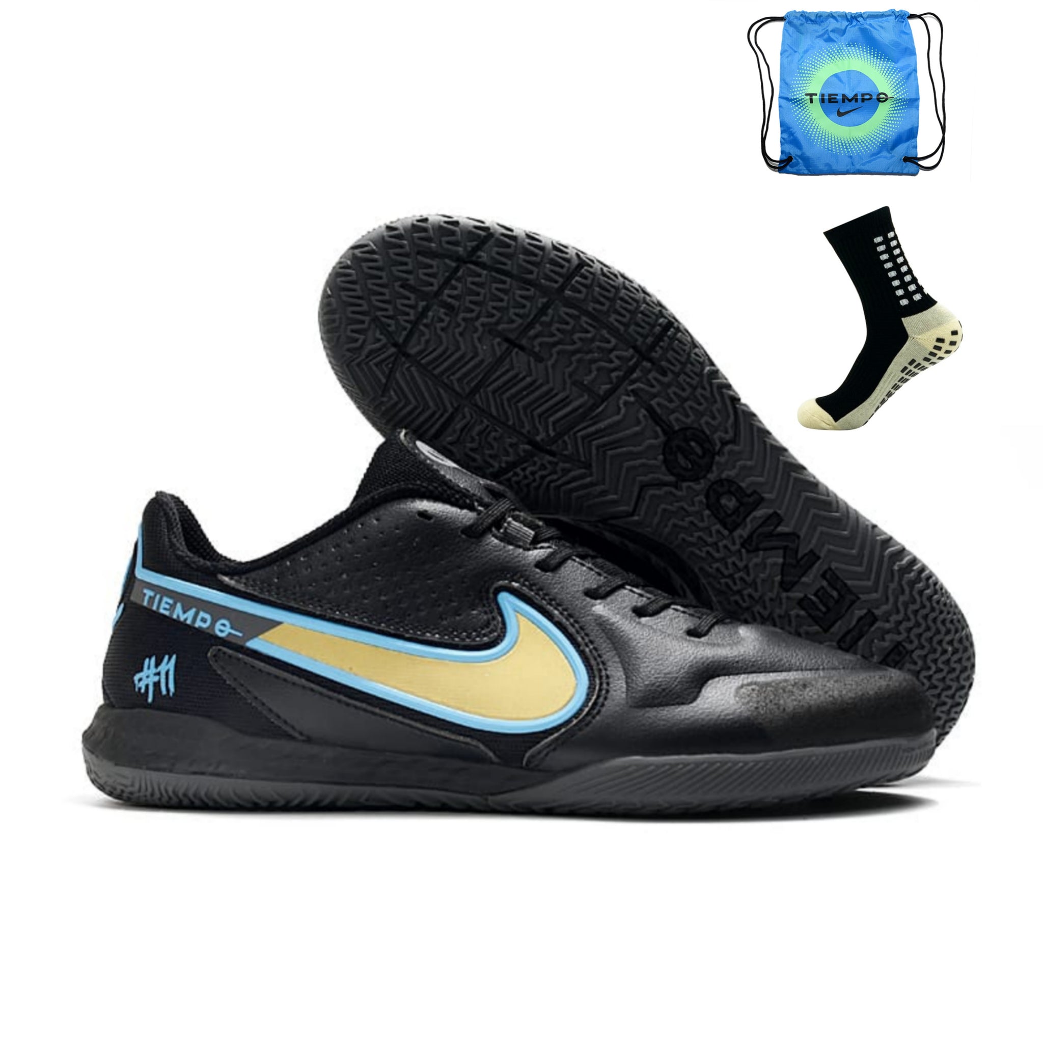 Nike Tiempo Legend 9 Pro Futsal Preto Dourado Acstorechuteiras