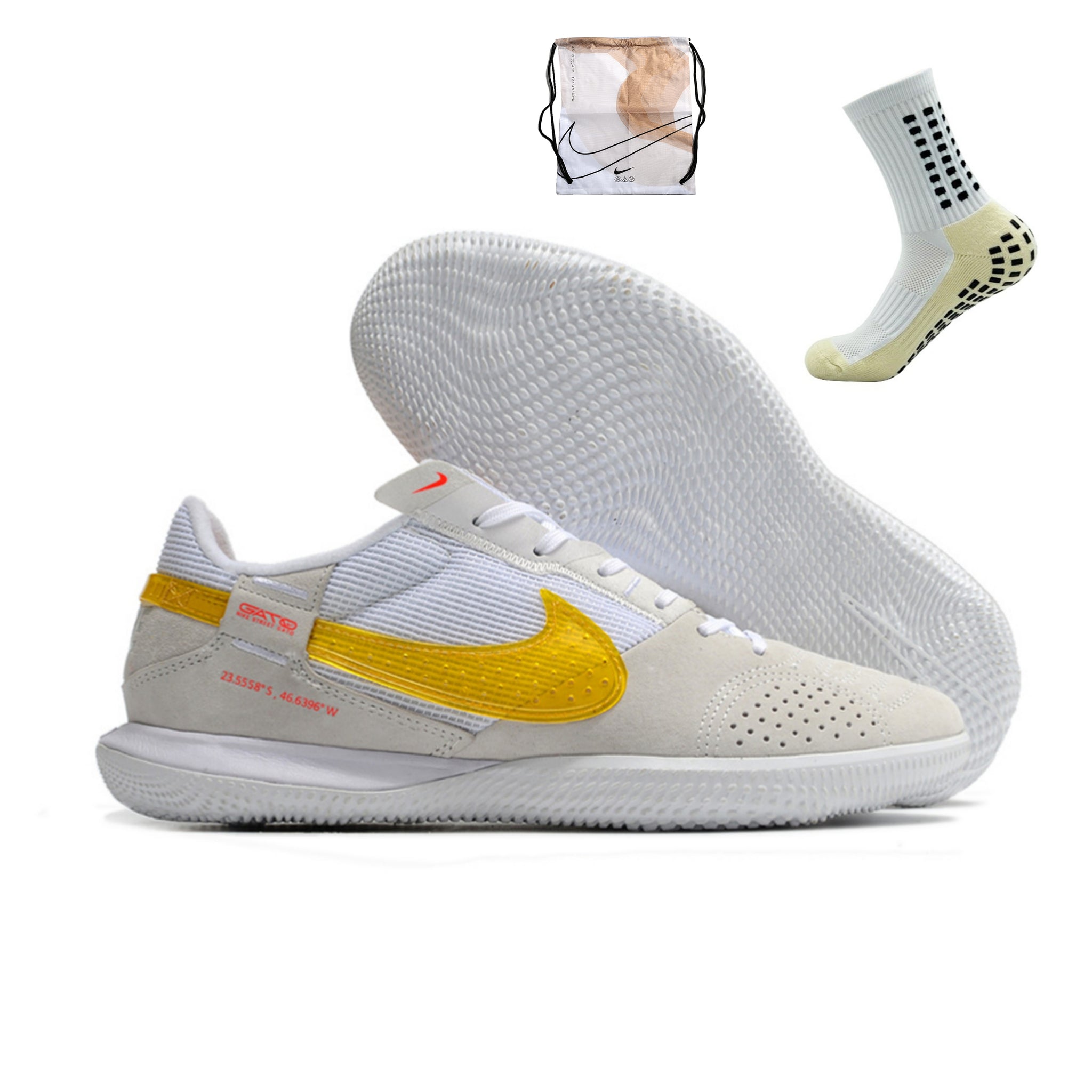 Nike Street Gato Futsal - Branco Dourado – Acstorechuteiras